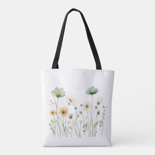 Boho Botanical Wildflowers トートバッグ (裏面)