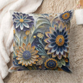 Boho Botanical Zentangle Floral  クッション (ブランケット)