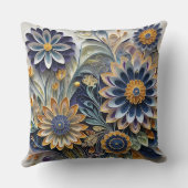 Boho Botanical Zentangle Floral  クッション (裏面)