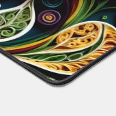 Boho Botanical Zentangle Floral  デスクマット (コーナー)