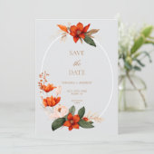 Boho bouquet with fiery flowe Save The Date セーブザデート (スタンド正面)