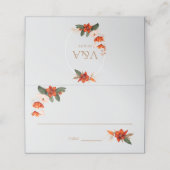 Boho bouquet with fiery flowers プレイスカード (外部開封)