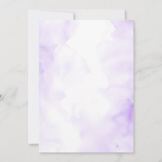 Boho Bow Purple Tea for two girl Birthday flowers 招待状 (裏面)