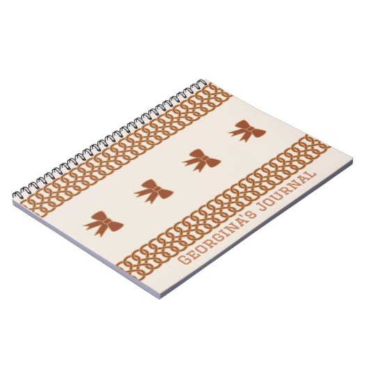 Boho Bows Journal Notebook - Earthtones ノートブック (左側)