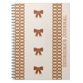 Boho Bows Journal Notebook - Earthtones ノートブック (正面)