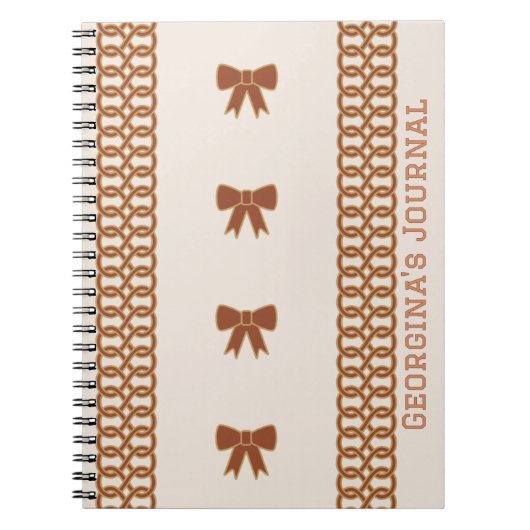Boho Bows Journal Notebook - Earthtones ノートブック (正面)