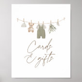 Boho Boy Baby Clothesベビシャワーカードとギフト ポスター (正面)