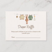 Boho Boy Clothes赤ちゃんシャワーおむつラッフル エンクロージャーカード (正面)