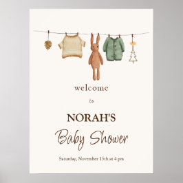 Boho Boy Clothes赤ちゃんシャワー歓迎サインのポスター ポスター