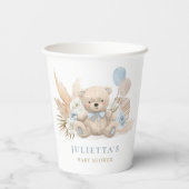 Boho Boy Teddy Bearベビーシャワーパーティー装飾 紙コップ (裏面)