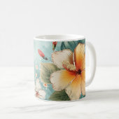 Boho Breezy Tropical Flower コーヒーマグカップ (正面右)