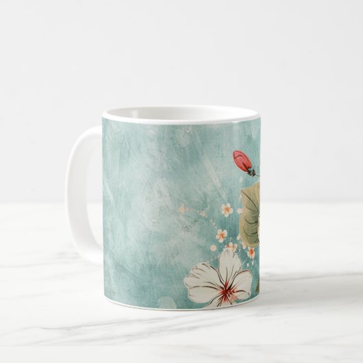 Boho Breezy Tropical Flower コーヒーマグカップ (正面左)