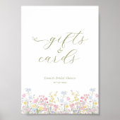 Boho Bridal Shower Gifts Cards Tabletop Sign ポスター (正面)