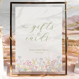 Boho Bridal Shower Gifts Cards Tabletop Sign ポスター