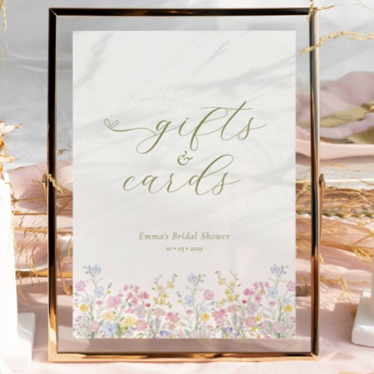 Boho Bridal Shower Gifts Cards Tabletop Sign ポスター