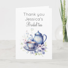 Boho Bridal Tea Blue Floral Vintage Bridal Shower カード