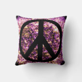 Boho Bright Blurry Sparkly Lights Peace Sign クッション (裏面)