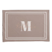 Boho Brownピローケースカラー9C7F74 枕カバー (正面右)