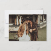 Boho Brownフローラ秋の結婚式日付カードの保存 招待状 (裏面)