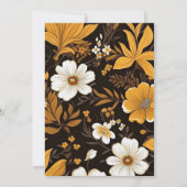 Boho Brown Gold Floral Autumn Wedding 招待状 (裏面)