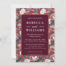 Boho Brown  Peonies Spring Wedding Invitation