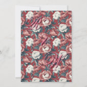 Boho Brown  Peonies Spring Wedding Invitation 招待状 (裏面)