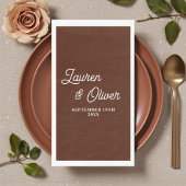 Boho Brown Script Minimalist Wedding