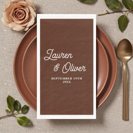 Boho Brown Script Minimalist Wedding