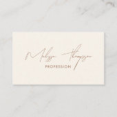 Boho Brown Signature Script Professional QRコード 名刺 (正面)