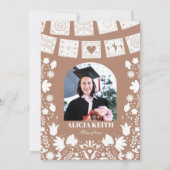 Boho Brown Talavera Mexican Graduation Fiesta Invi 招待状 (裏面)