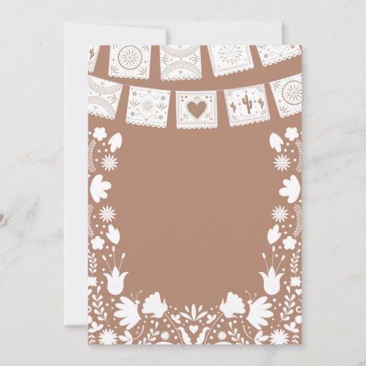Boho Brown Talavera Mexican Surprise Birthday 招待状 (裏面)