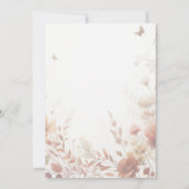 Boho Browns with Butterflies Floral Bridal Shower 招待状 (裏面)