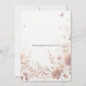 Boho Browns with Butterflies Floral Wedding 招待状 (裏面)