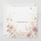 Boho Browns with Butterflies Floral Wedding 招待状 (裏面)