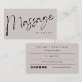 Boho Brushed Massage Business Card Body Therapy 名刺 (正面/裏面)