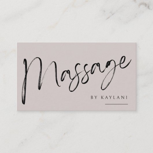 Boho Brushed Massage Business Card Body Therapy 名刺 (正面)