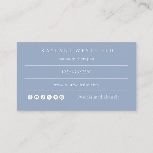 Boho Brushed Massage Business Card Body Therapy 名刺 (裏面)