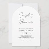 Boho Budgetのカップル結婚のシャワーアーチ写真 招待状 (正面)