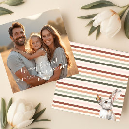 Boho Bunnyミニマリストのイースター写真 シーズンカード