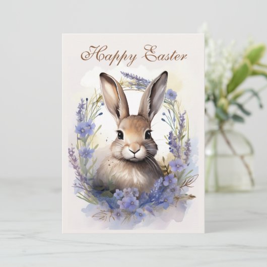 Boho Bunny Bliss: Joyeuses Pâques シーズンカード (スタンド正面)