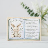 Boho Bunny Books For Baby Shower Enclosure Card エンクロージャーカード (スタンド正面)