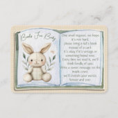 Boho Bunny Books For Baby Shower Enclosure Card エンクロージャーカード (正面)
