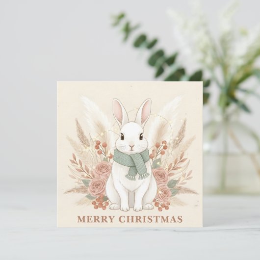 Boho Bunny Christmas シーズンカード (スタンド正面)