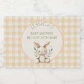 ~Boho Bunny Neutral Baby Shower スパークリングワインラベル (シングルラベル)