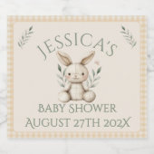 ~Boho Bunny Neutral Baby Shower ビールラベル (シングルラベル)
