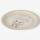 ~Boho Bunny Neutral Baby Shower ペーパープレート (アングル)