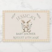 ~Boho Bunny Neutral Baby Shower  リキュールボトルラベル (シングルラベル)