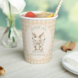 ~Boho Bunny Neutral Baby Shower  紙コップ