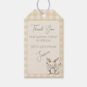Boho Bunny Neutral Baby Shower Favour ギフトタグ (正面)