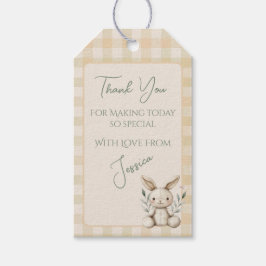 Boho Bunny Neutral Baby Shower Favour ギフトタグ